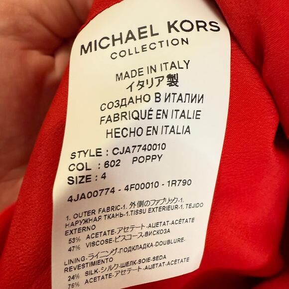 Michael Kors Collection Double Crepe Sablé Boyfriend Blazer in Poppy Red - Picture 11 of 14